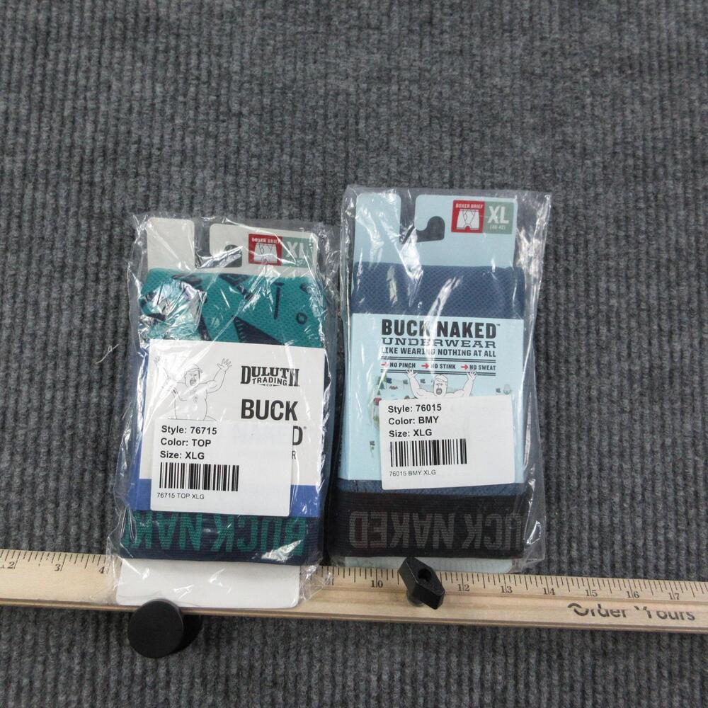 Duluth Trading Boxer Briefs Mens XL Blue Microfiber Geometric 2 Pack NWT